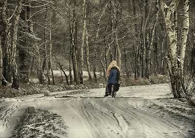 Biking in the snow