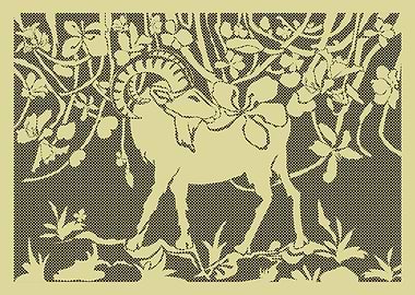 Goat flower graphic art