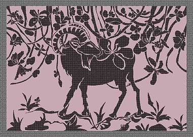 Goat flower graphic art