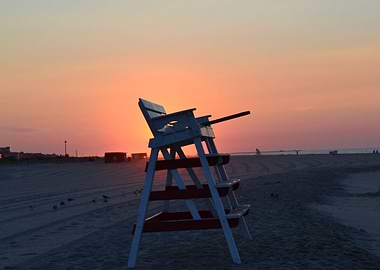 Lifeguard Stand at Sunrise