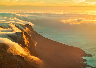 Table Mountain at sunset