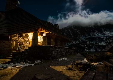 Midnight by the mountain