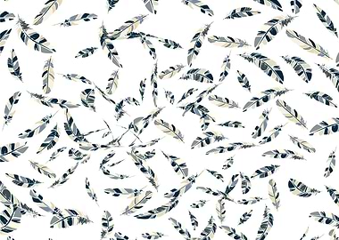 Flying feathers background