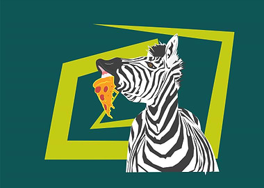 Zebra Eating Pizza