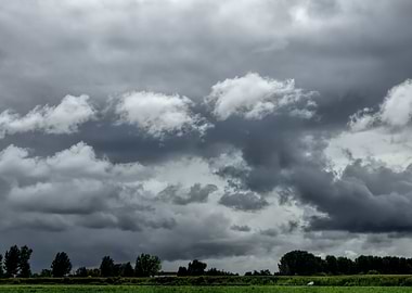 field landscape with cloud