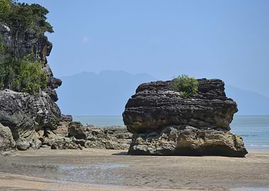 rocks on the borneo beach