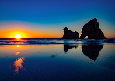 Wharariki Beach Sunset