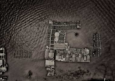 Drone view above water