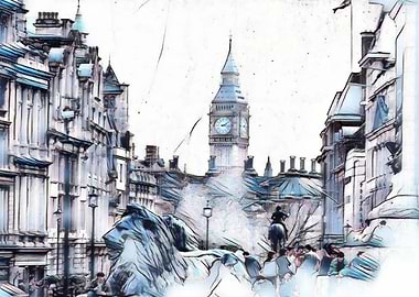 sketch of a london squar