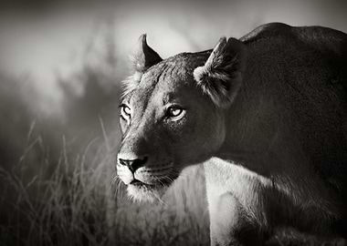 lioness stalking