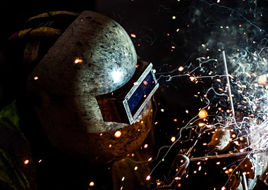 Welding Sparks Close