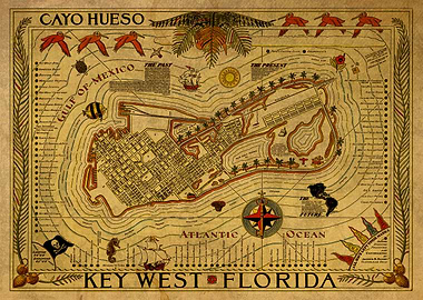 Vintage Map Key West 2