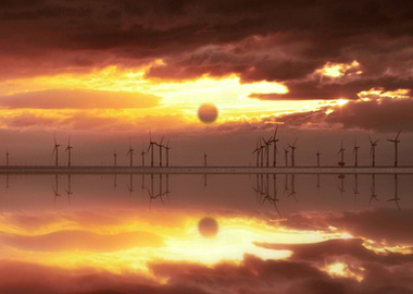 windfarm at sunst