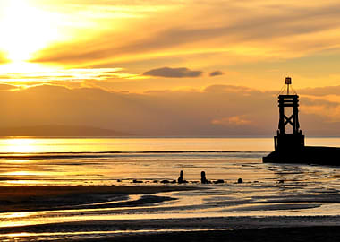 silhouettes at sunset