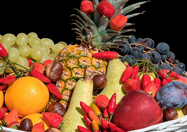 isolated basket of fruit