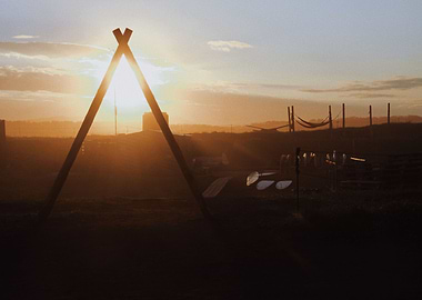 Sunset on the surf camp