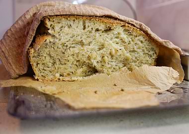 Homemade bread sliced