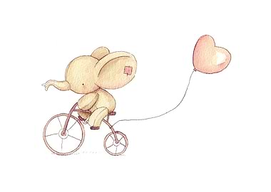 Elephant riding his bike
