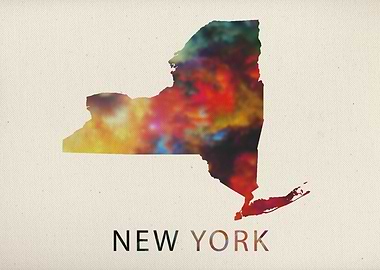 New York Watercolor Map