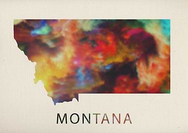 Montana Watercolor Map