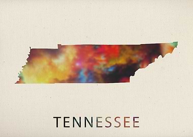 Tennessee Watercolor Map
