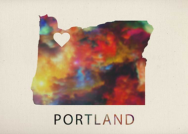 Portland Watercolor Map