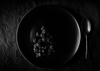 Blackberries on black plat