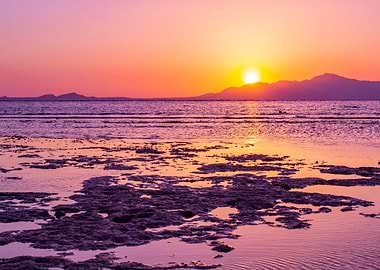 Colorful warm sunrise over