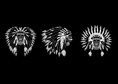 A skulls with war bonnet