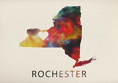 Rochester Watercolor Map
