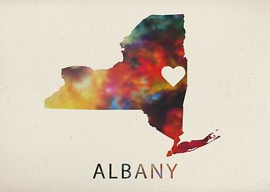 Albany Watercolor Map