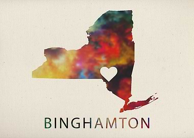 Binghamton Watercolor Map