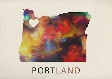 Portland Watercolor Map