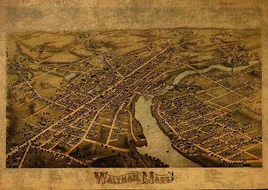 Waltham Mass Map 1877