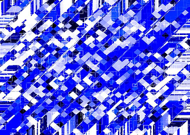 blue geometric pixel