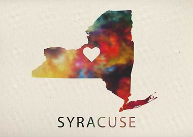 Syracuse Watercolor Map