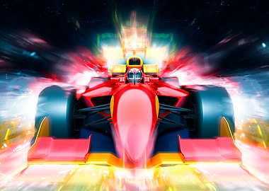 F1 bolide with lights