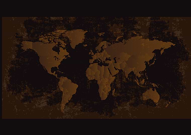 Grunge World Map brown