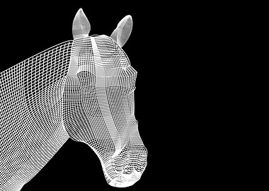 mesh horse black and white