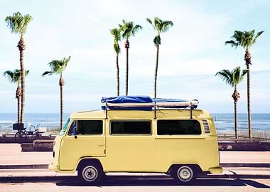 Surfers Yellow Van