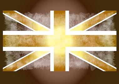 British flag grunge gold