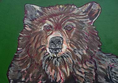 painting of CA brown bear