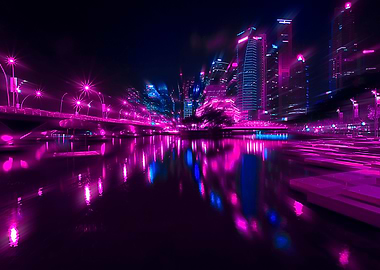 Cyberpunk Marina Bay