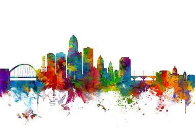 Des Moines Iowa Skyline