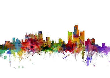 Detroit Michigan Skyline