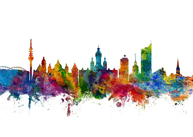 Leipzig Germany Skyline