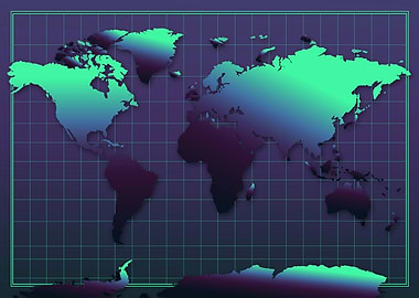 world map modern dark blue