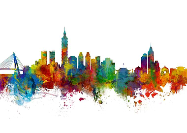 Taipei Taiwan Skyline