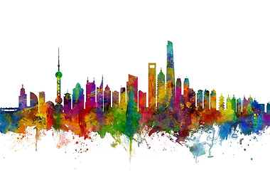 Shanghai China Skyline