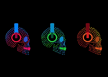 Skull icons with headphone